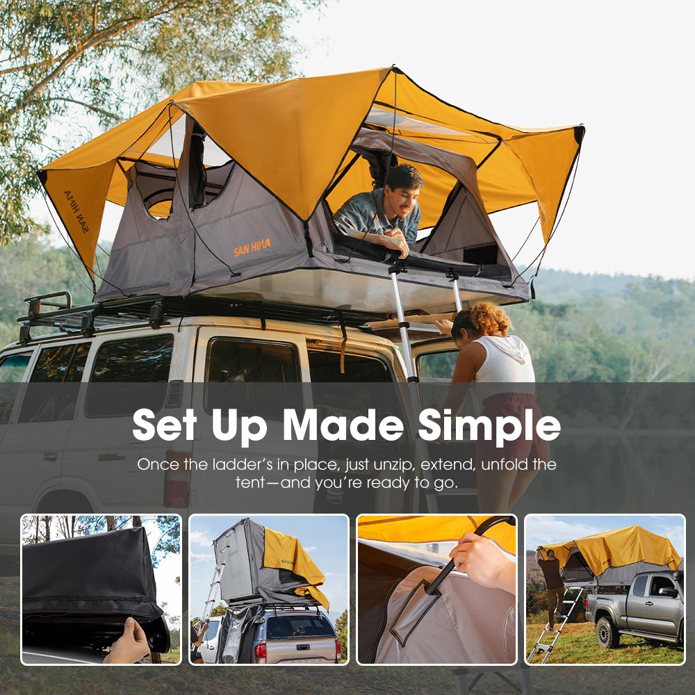 SAN HIMA Ultralight soft shell roof tent, large space for 2-3 people, free installation and warranty