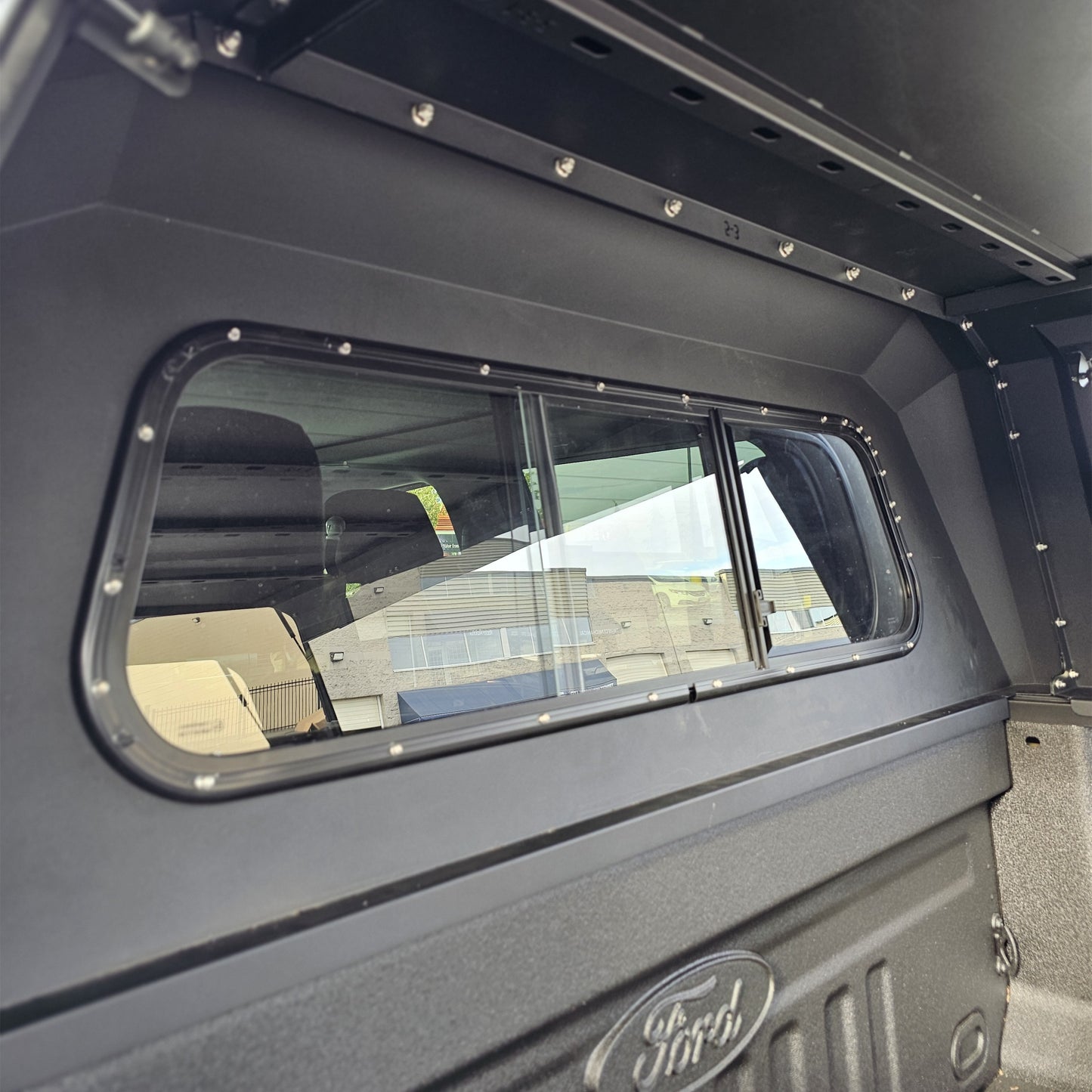 FORD F250/350 6.75" smart canopy truck caps bed cover Aluminum Gullwing side doors