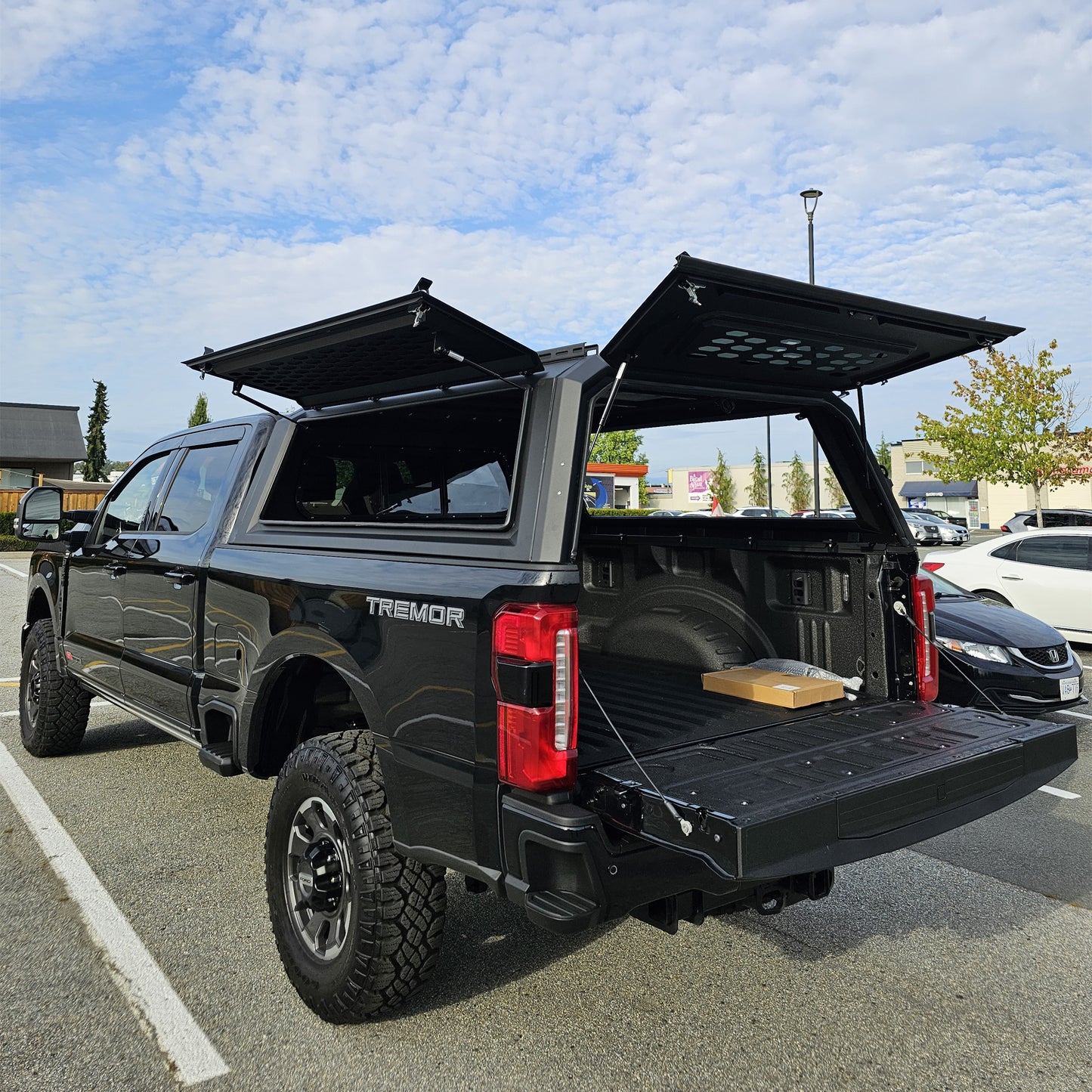 FORD F250/350 6.75" smart canopy truck caps bed cover Aluminum Gullwing side doors