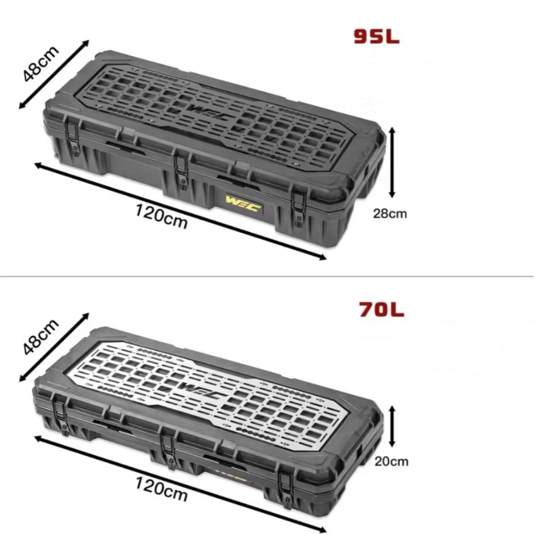 WEC 0ff-road Car Roof Equipment Box Waterproof Overland Car Luggage Dry Storage 70L/95L Includes quick-release bracket and MOLLE panel