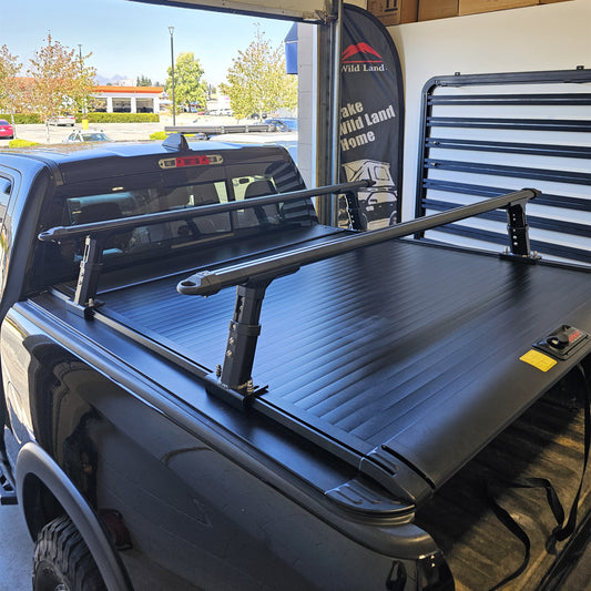 TUYOU Heavy Duty Truck Bed Rack Adjustable Height Aluminum bed cover rail install Cross Bars