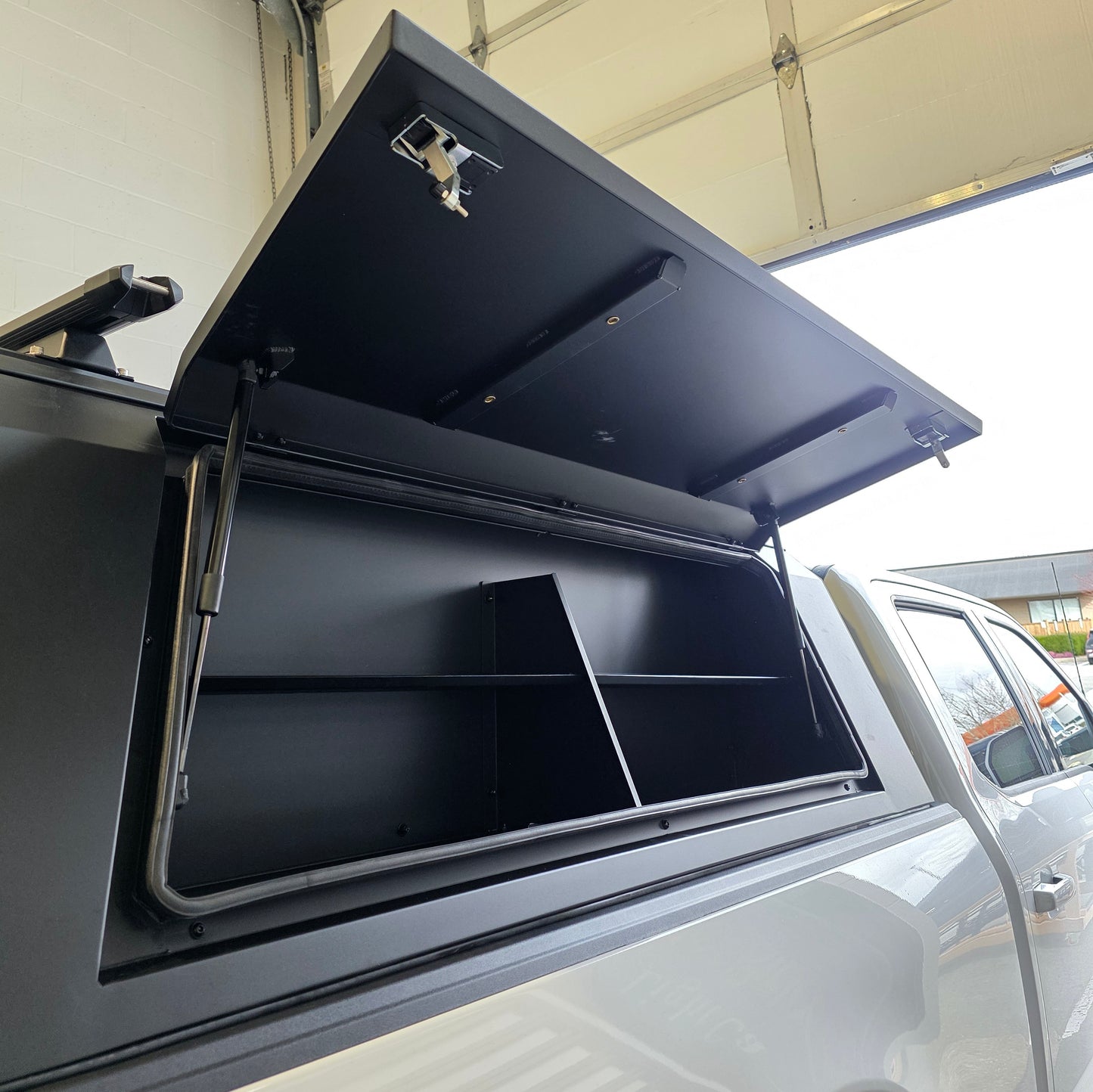 Light Cavalry Truck Canopy accessories, toolbox, crossbars, mounting clamps, tailgate safety plate, lock covers