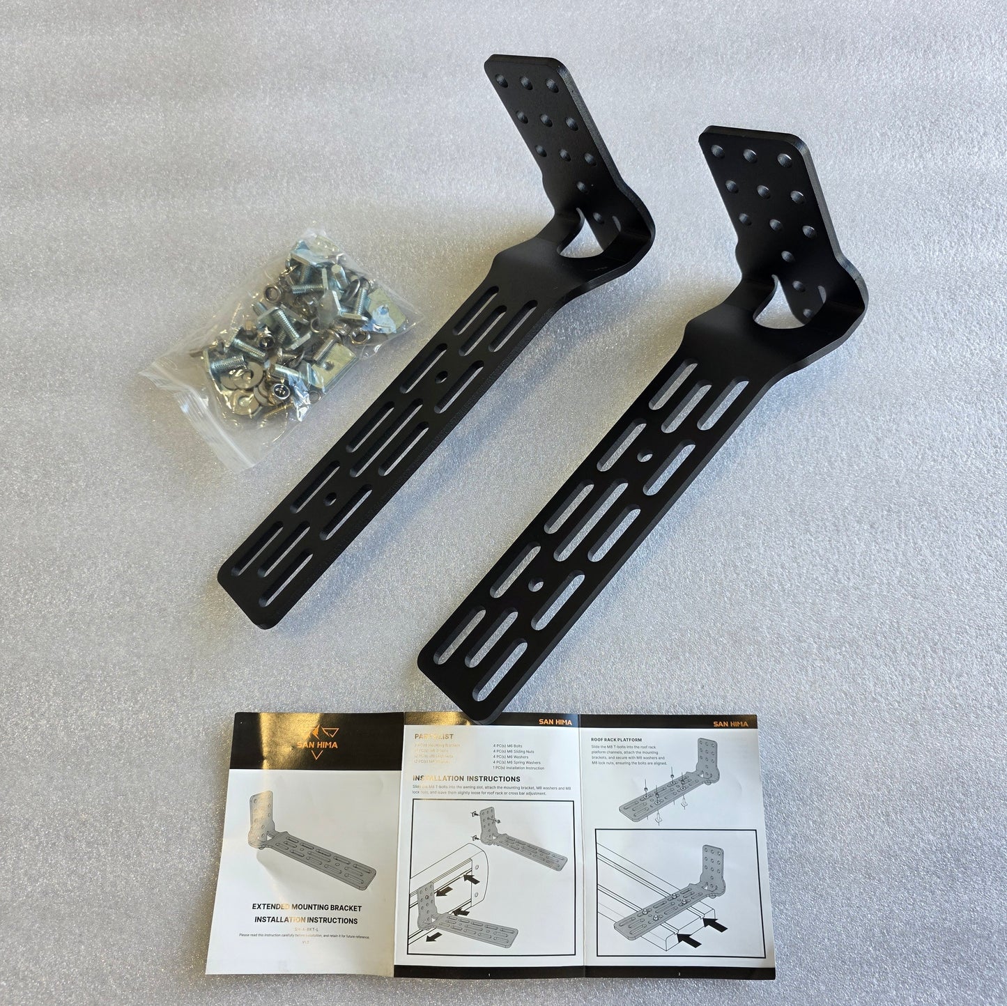 San Hima Long Awning "L" Bracket Fit 180 & 270 Awnings Powder Coated Steel
