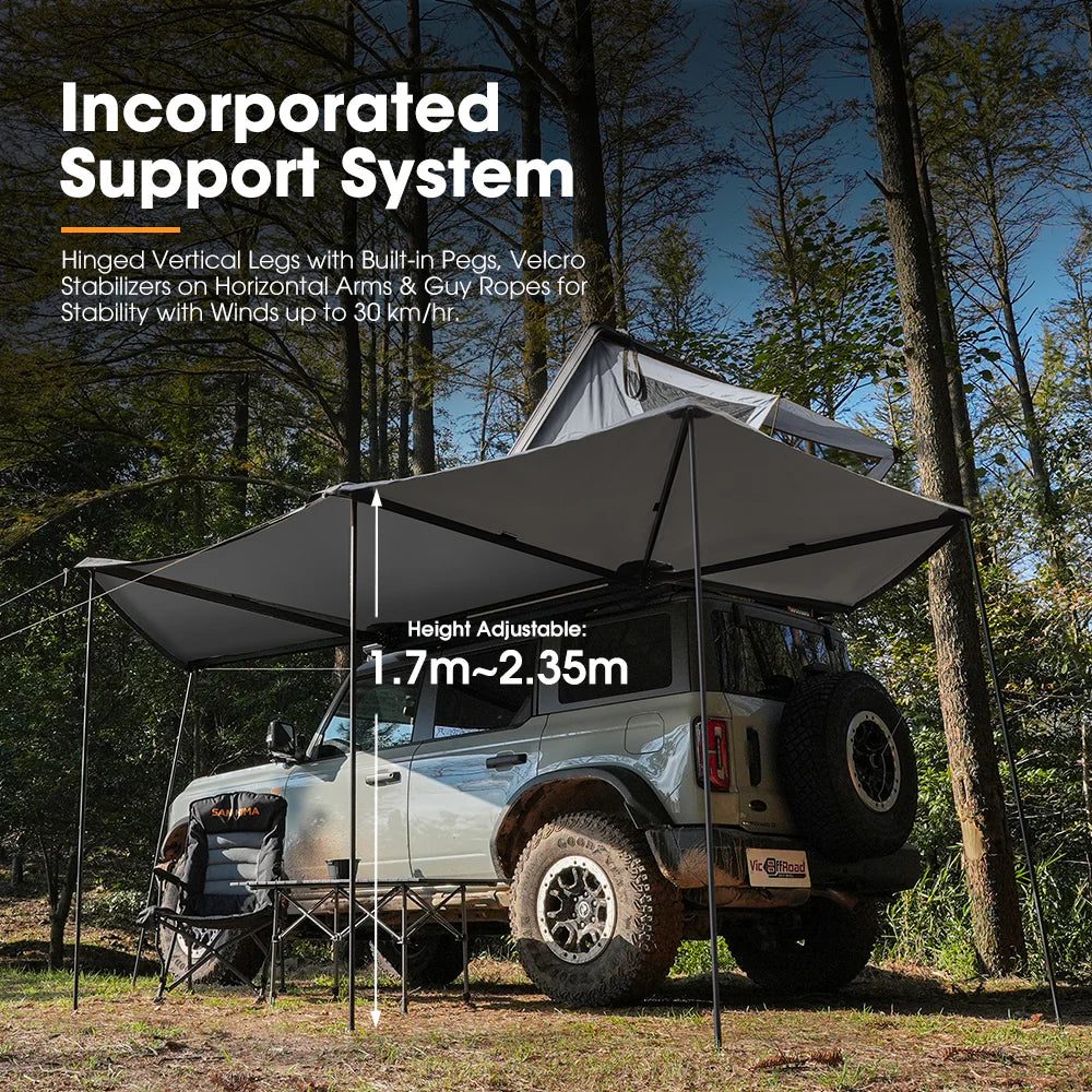 San Hima 270 Degree Free-Standing Awning 600D Double-Ripstop overlanding car camping