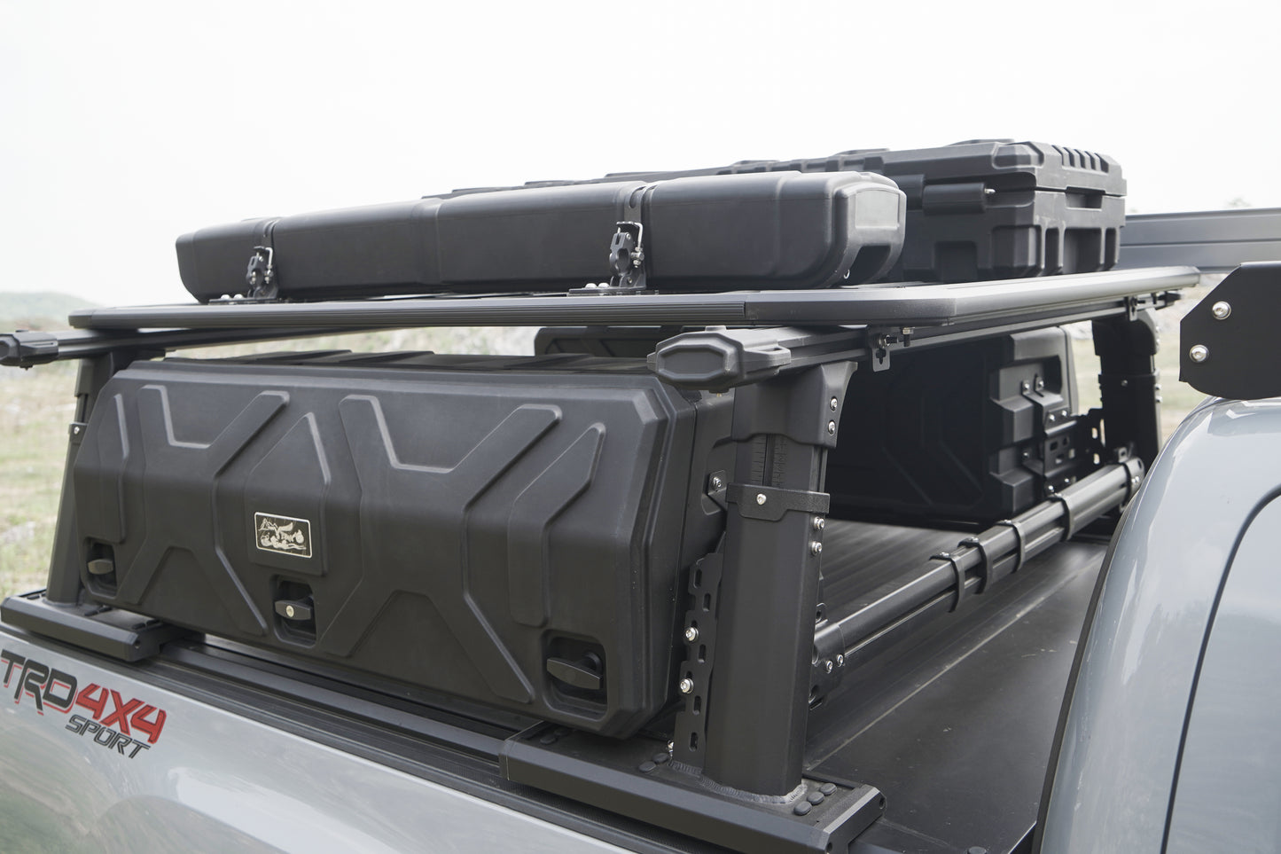 Universal Adjustable Aluminum Truck bed rack ROLL BARS +SIDE PANELS OR TOOL BOXES  Luggage rack system
