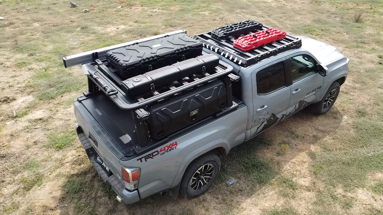 Universal Adjustable Aluminum Truck bed rack ROLL BARS +SIDE PANELS OR TOOL BOXES  Luggage rack system