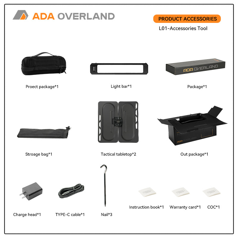 ADA OVERLAND Magnetic Extended Multi-functional Outdoor Rechargeable Camping Light Power Bank with Portable Advantages
