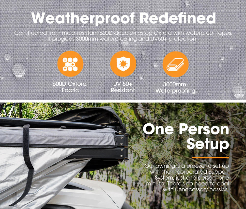 San Hima 270 Degree Free-Standing Awning 600D Double-Ripstop overlanding car camping