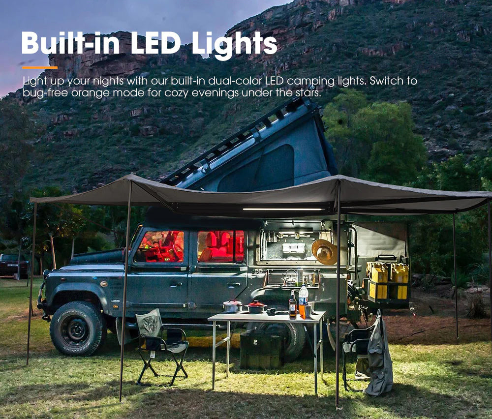 San Hima 270 Degree Free-Standing Awning 600D Double-Ripstop overlanding car camping