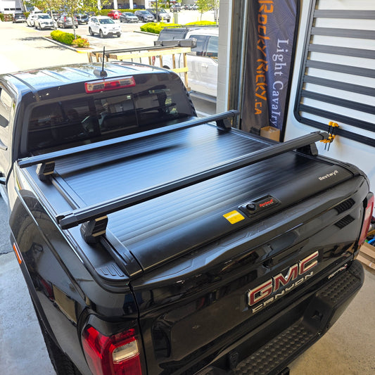 Bed rack crossbars kit Fit Retractable hard Tonneau Cover Heavy-duty Aluminum crossbar Lockable Mounted on rails