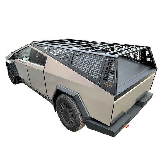 San Hima Tesla Cybertruck Bed Rack Kit Molle Panel Rack Modular Design Heavy-Duty Load Capacity