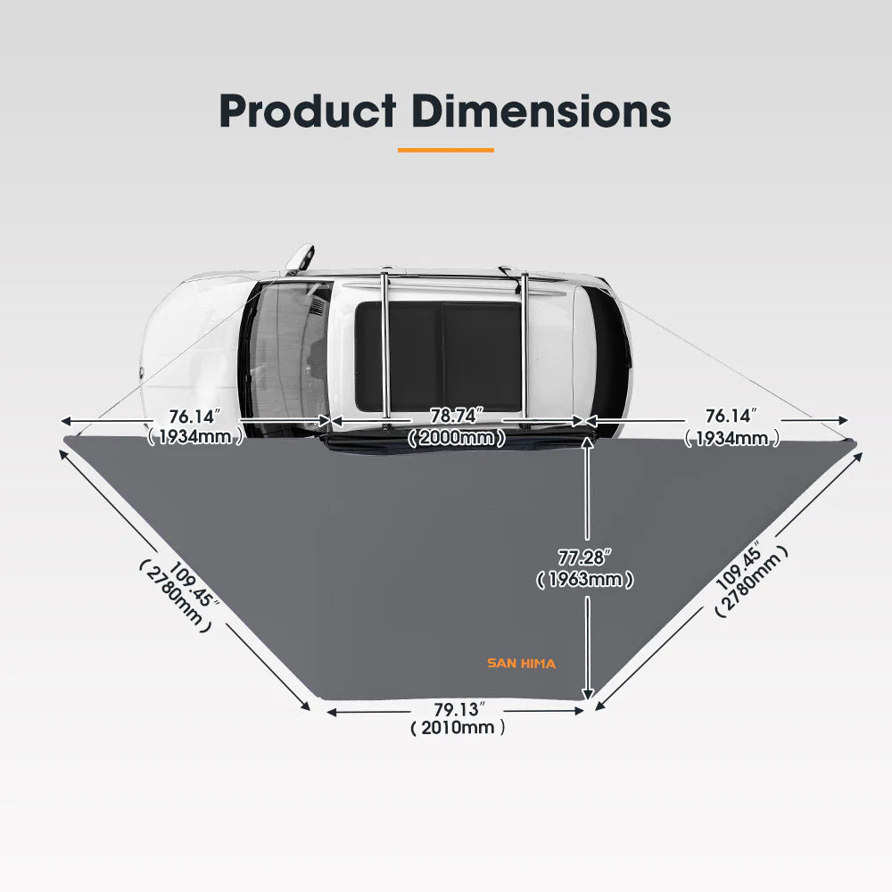 San Hima 180 Degree Free-Standing Awning 600D Double-Ripstop  off road camping