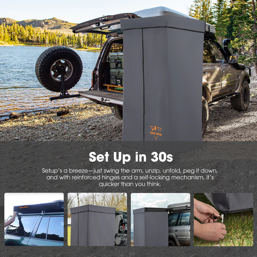 San Hima Shower Awning Instant Ensuite Tent Fold-Out Camping & Shower Tent+ Base