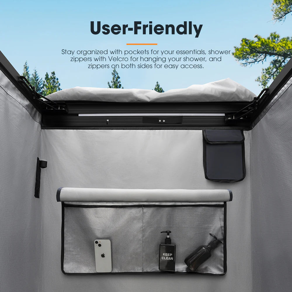 San Hima Shower Awning Instant Ensuite Tent Fold-Out Camping & Shower Tent+ Base