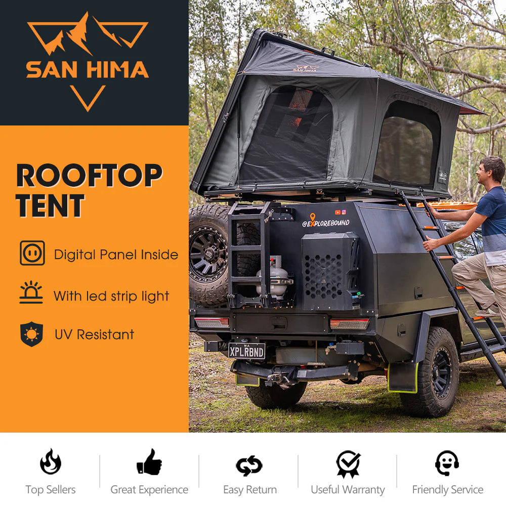 San Hima Kalbarri Side Gen 2 Rooftop Tent 2-3 people Hard shell With Ladder Waterproof 4WD