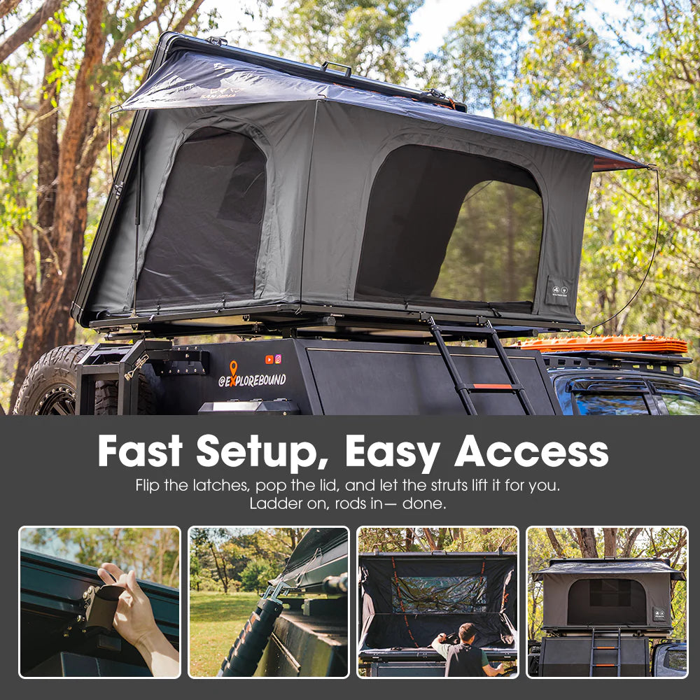 San Hima Kalbarri Side Gen 2 Rooftop Tent 2-3 people Hard shell With Ladder Waterproof 4WD
