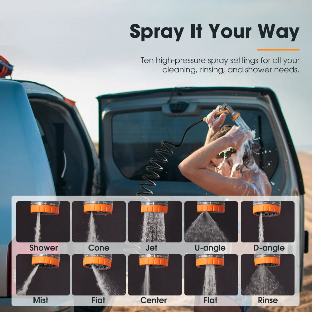 San Hima 6.5-Gal Portable Water Tank Outdoor Camping Caravan Pressure shower